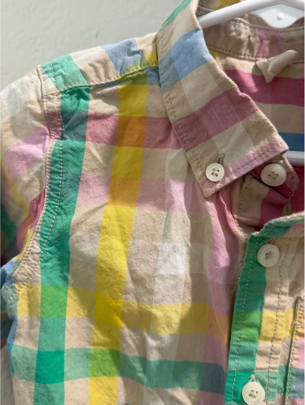 Gap Pastel Boys Plaid Polo size 3 years